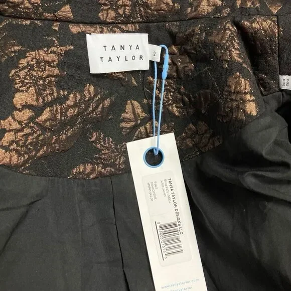 Tanya Taylor Blazer 2 Bronze Black Floral Jared Brocade Metallic Artsy Party - Picture 4 of 16